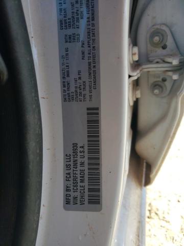 1C6SRFFT4NN158930 - 2022 RAM 1500 BIG HORN/LONE STAR WHITE photo 12