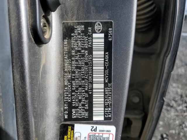 4T1BF30K26U625765 - 2006 TOYOTA CAMRY LE 灰色 照片 12