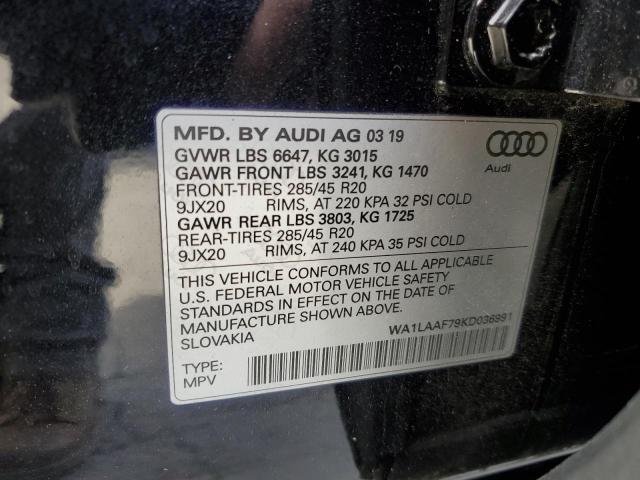 WA1LAAF79KD036991 - 2019 AUDI Q7 PREMIUM PLUS Schwarz Foto 14