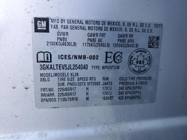 3GKALTEV5JL254040 - 2018 GMC TERRAIN SLE SILVER photo 13