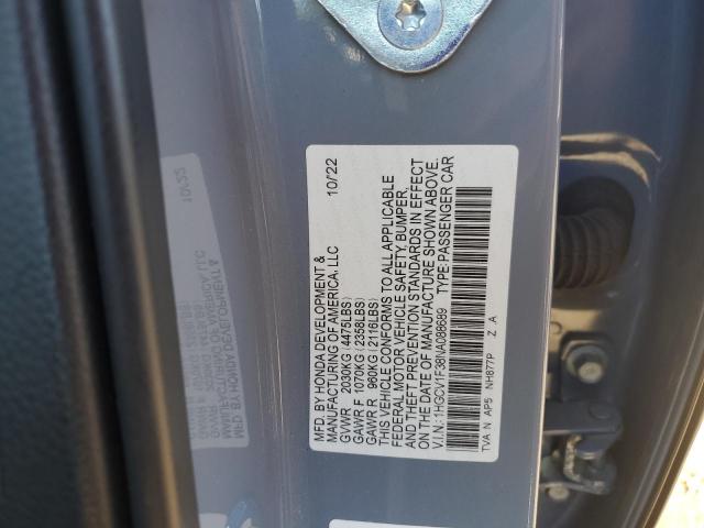 1HGCV1F38NA088689 - 2022 HONDA ACCORD SPORT GRAY photo 13