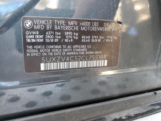 5UXZV4C52CL755188 - 2012 BMW X5 XDRIVE35I 黑色 照片 12