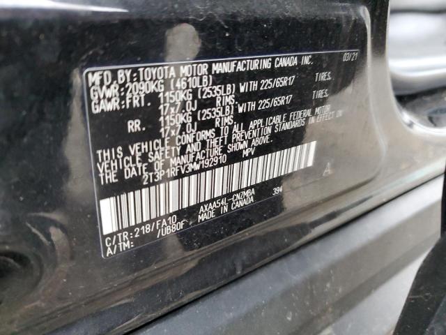 2T3P1RFV3MW192910 - 2021 TOYOTA RAV4 XLE BLACK photo 13