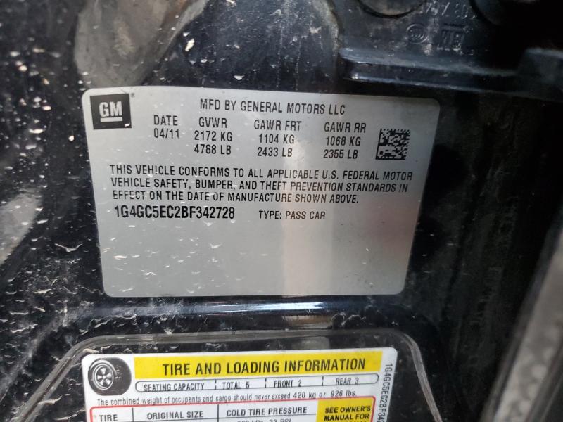 1G4GC5EC2BF342728 - 2011 BUICK LACROSSE CXL Qara foto 12