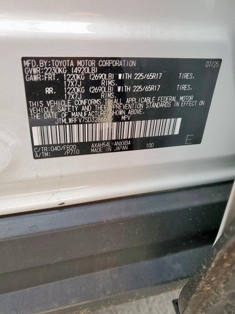 JTMLWRFV7SD328661 - 2025 TOYOTA RAV4 LE WHITE photo 12