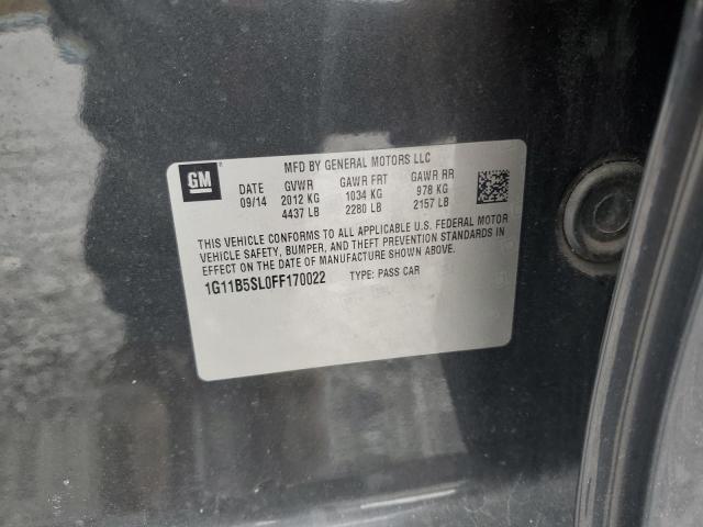 1G11B5SL0FF170022 - 2015 CHEVROLET MALIBU LS CHARCOAL photo 13