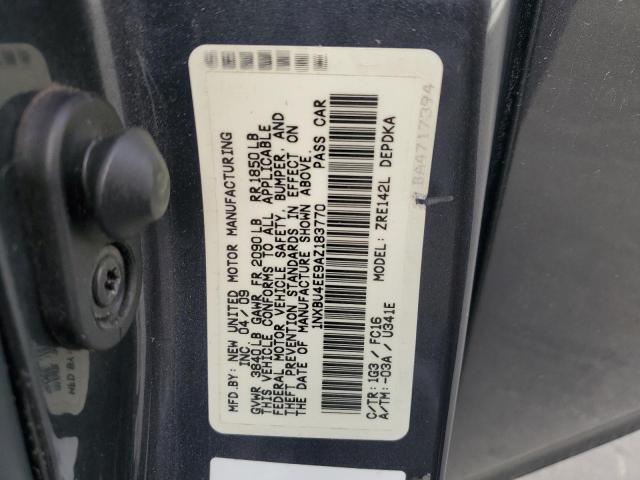 1NXBU4EE9AZ183770 - 2010 TOYOTA COROLLA BASE 石墨色 照片 12