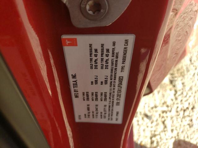 5YJ3E1EA1JF044923 - 2018 TESLA MODEL 3 წითელი ფოტო 12