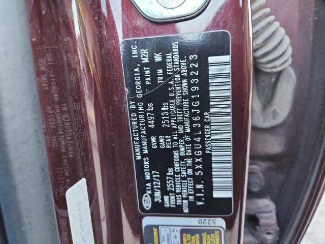 5XXGU4L36JG193223 - 2018 KIA OPTIMA EX 勃艮第红 照片 13