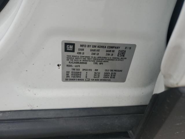 KL4CJASB9LB009460 - 2020 BUICK ENCORE PREFERRED WHITE photo 13