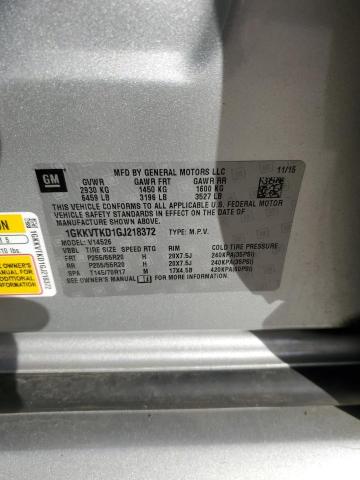 1GKKVTKD1GJ218372 - 2016 GMC ACADIA DENALI SILVER photo 14