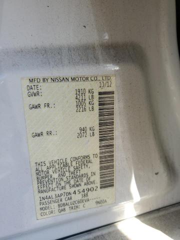 1N4AL3AP7DN454902 - 2013 NISSAN ALTIMA 2.5 白色 照片 12