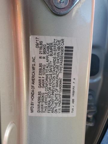 1HGCV1F13JA004447 - 2018 HONDA ACCORD LX თაფლისფერი ფოტო 12