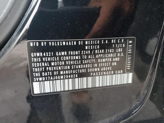 3VWD17AJ0GM294826 - 2016 VOLKSWAGEN JETTA SPORT 黑色 照片 12