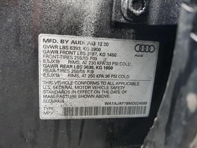 WA1AJAF79MD024589 - 2021 AUDI Q7 PREMIUM Qara foto 14
