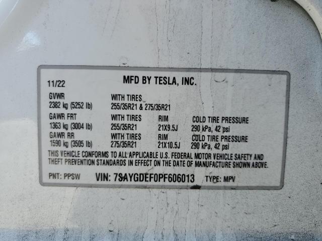 7SAYGDEF0PF606013 - 2023 TESLA MODEL Y Weiß Foto 14