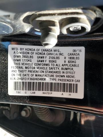 2HGFC1F36GH654808 - 2016 HONDA CIVIC EX BLACK photo 13