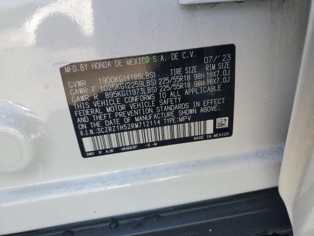 3CZRZ1H52RM712114 - 2024 HONDA HR-V SPORT WHITE photo 14