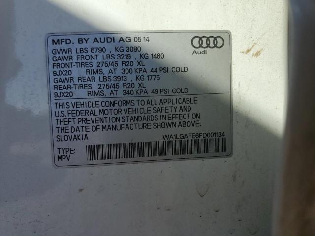 WA1LGAFE6FD001134 - 2015 AUDI Q7 PREMIUM PLUS Ağ foto 12