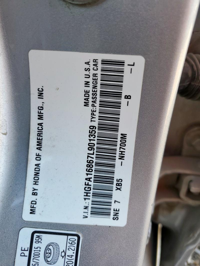 1HGFA16867L901359 - 2007 HONDA CIVIC EX SILVER photo 12