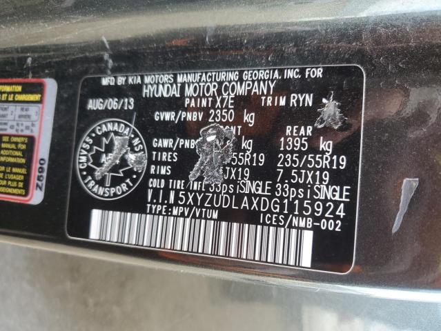 5XYZUDLAXDG115924 - 2013 HYUNDAI SANTA FE S CHARCOAL photo 13