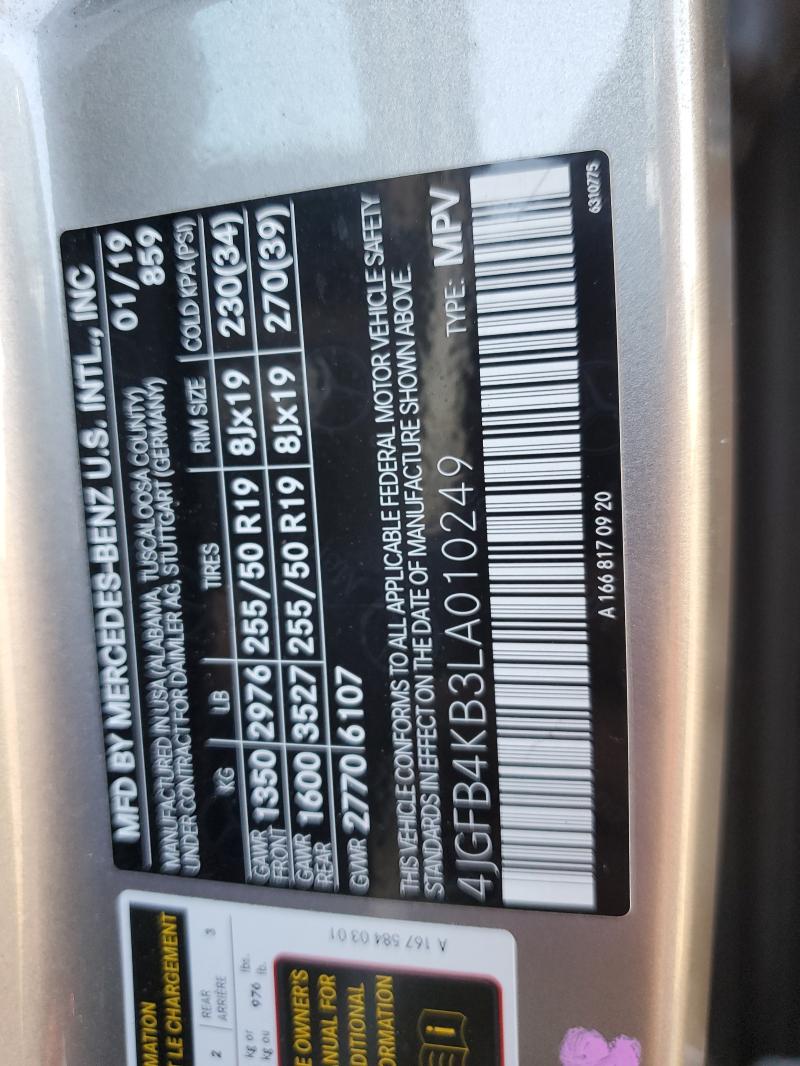 4JGFB4KB3LA010249 - 2020 MERCEDES-BENZ GLE 350 4MATIC GRAY photo 13