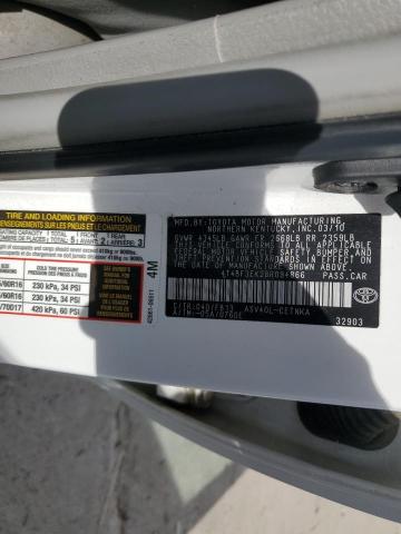 4T4BF3EK2BR094866 - 2011 TOYOTA CAMRY BASE WHITE photo 12