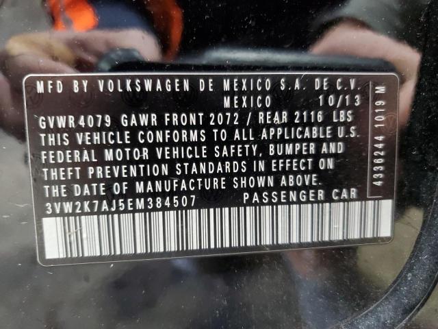 3VW2K7AJ5EM384507 - 2014 VOLKSWAGEN JETTA BASE BLACK photo 12