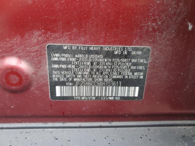 JF2SH6CC9AH703613 - 2010 SUBARU FORESTER 2.5X PREMIUM RED photo 13