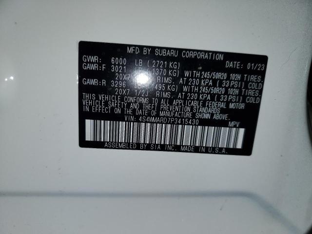 4S4WMARD7P3415430 - 2023 SUBARU ASCENT TOURING თეთრი ფოტო 14