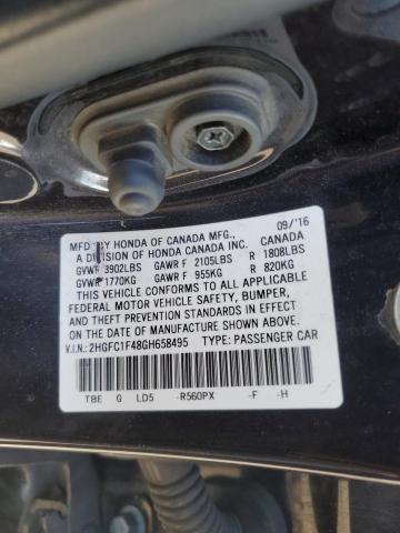 2HGFC1F48GH658495 - 2016 HONDA CIVIC EX PURPLE photo 12