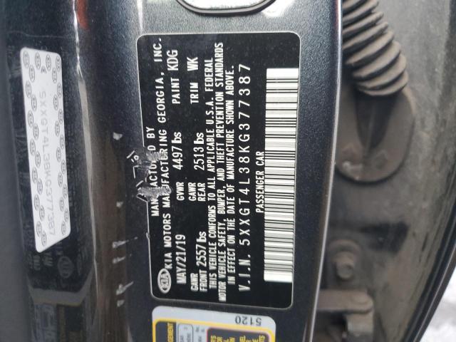 5XXGT4L38KG377387 - 2019 KIA OPTIMA LX Gris photo 12