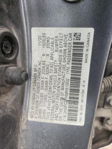 2HGFC2F66MH510932 - 2021 HONDA CIVIC LX 灰色 照片 12