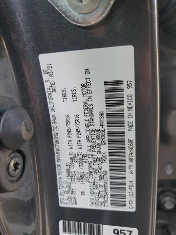 3TMCZ5AN9MM413760 - 2021 TOYOTA TACOMA DOUBLE CAB GRAY photo 12