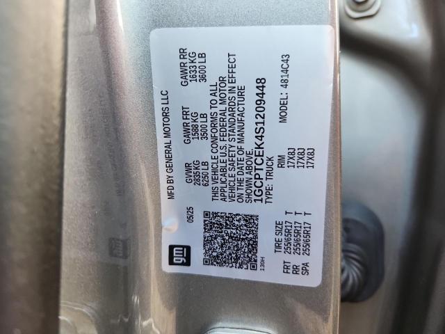 1GCPTCEK4S1209448 - 2025 CHEVROLET COLORADO LT SILVER photo 12