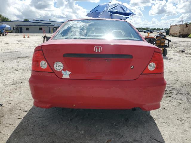 1HGEM221X4L048008 - 2004 HONDA CIVIC DX VP RED photo 6