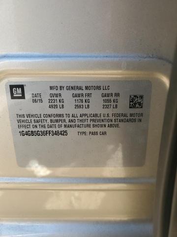 1G4GB5G36FF348425 - 2015 BUICK LACROSSE TAN photo 13