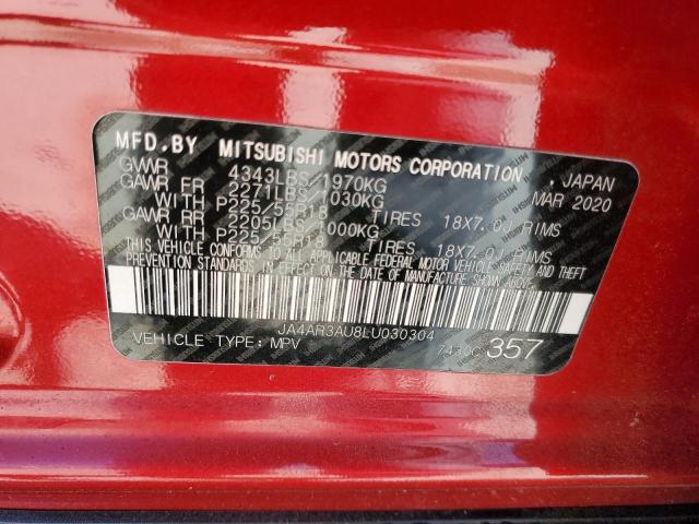 JA4AR3AU8LU030304 - 2020 MITSUBISHI OUTLANDER ES RED photo 13