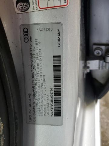 WAUGFAFC8EN076710 - 2014 AUDI A6 PREMIUM PLUS 银色 照片 12