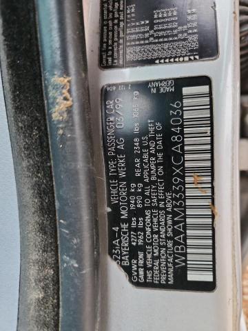 WBAAM3339XCA84036 - 1999 BMW 323 I AUTOMATIC SILVER photo 12