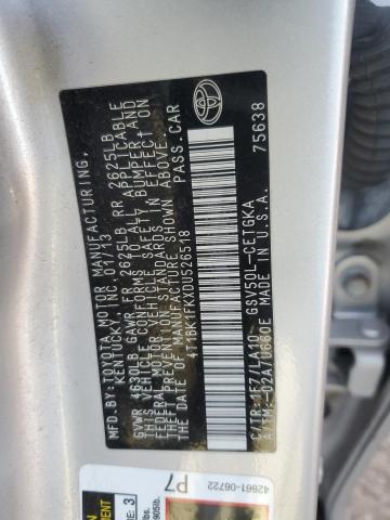 4T1BK1FKXDU526518 - 2013 TOYOTA CAMRY SE SILVER photo 12