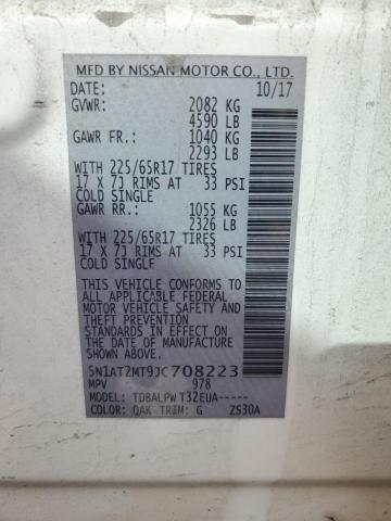 5N1AT2MT9JC708223 - 2018 NISSAN ROGUE S WHITE photo 13