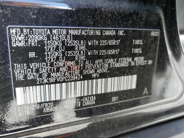 2T3K1RFV0PC239424 - 2023 TOYOTA RAV4 LE أسود صورة 14