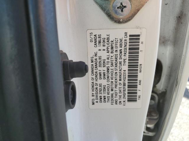 2HGFB2F88FH522314 - 2015 HONDA CIVIC EX WHITE photo 13