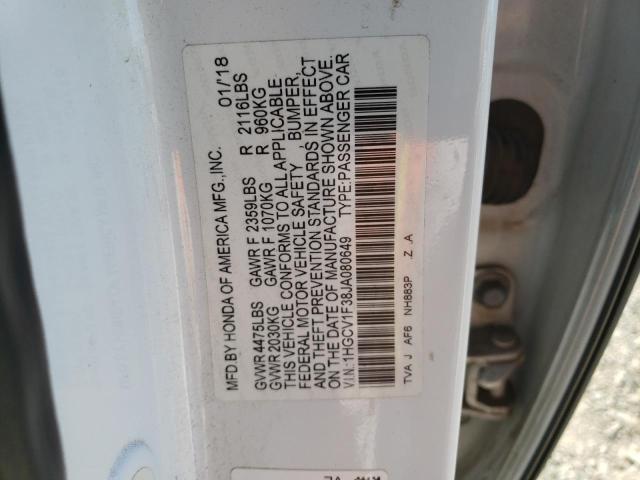 1HGCV1F38JA080649 - 2018 HONDA ACCORD SPORT Ağ foto 12