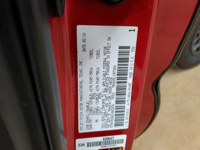 5TFRX5GN6GX062036 - 2016 TOYOTA TACOMA ACCESS CAB RED photo 12