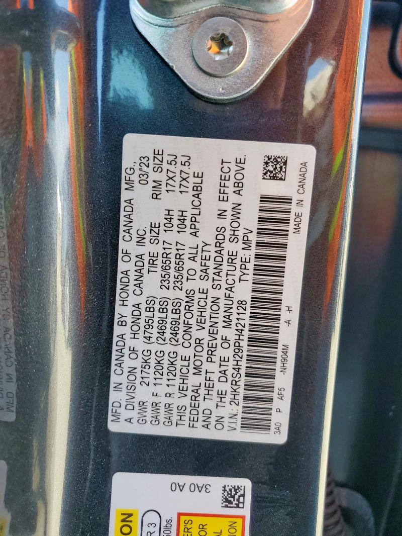 2HKRS4H29PH421128 - 2023 HONDA CR-V LX CHARCOAL photo 13