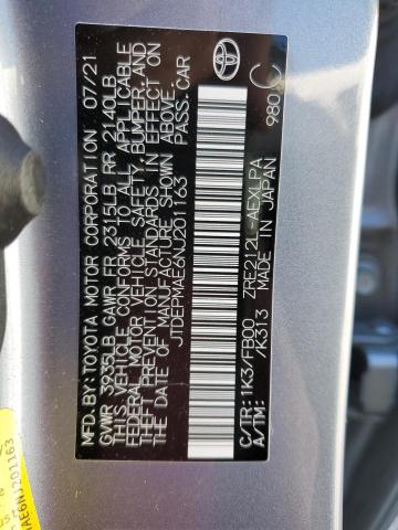 JTDEPMAE6NJ201163 - 2022 TOYOTA COROLLA LE BLUE photo 13