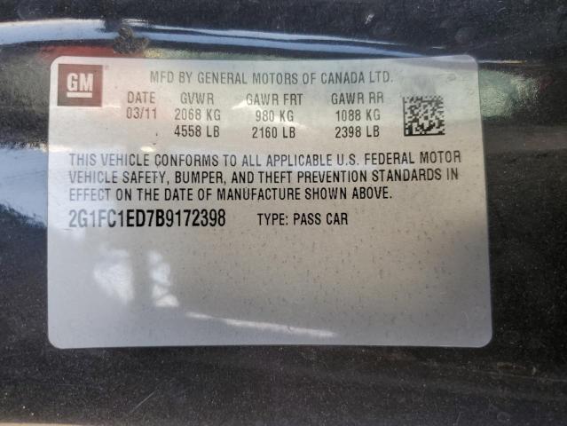 2G1FC1ED7B9172398 - 2011 CHEVROLET CAMARO LT Қара фото 12