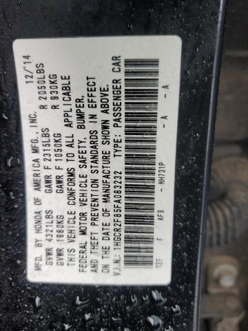 1HGCR2F85FA083232 - 2015 HONDA ACCORD EXL BLACK photo 12